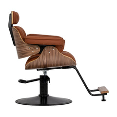 Hairdressing chair Gabbiano Florencja in brown with a black base