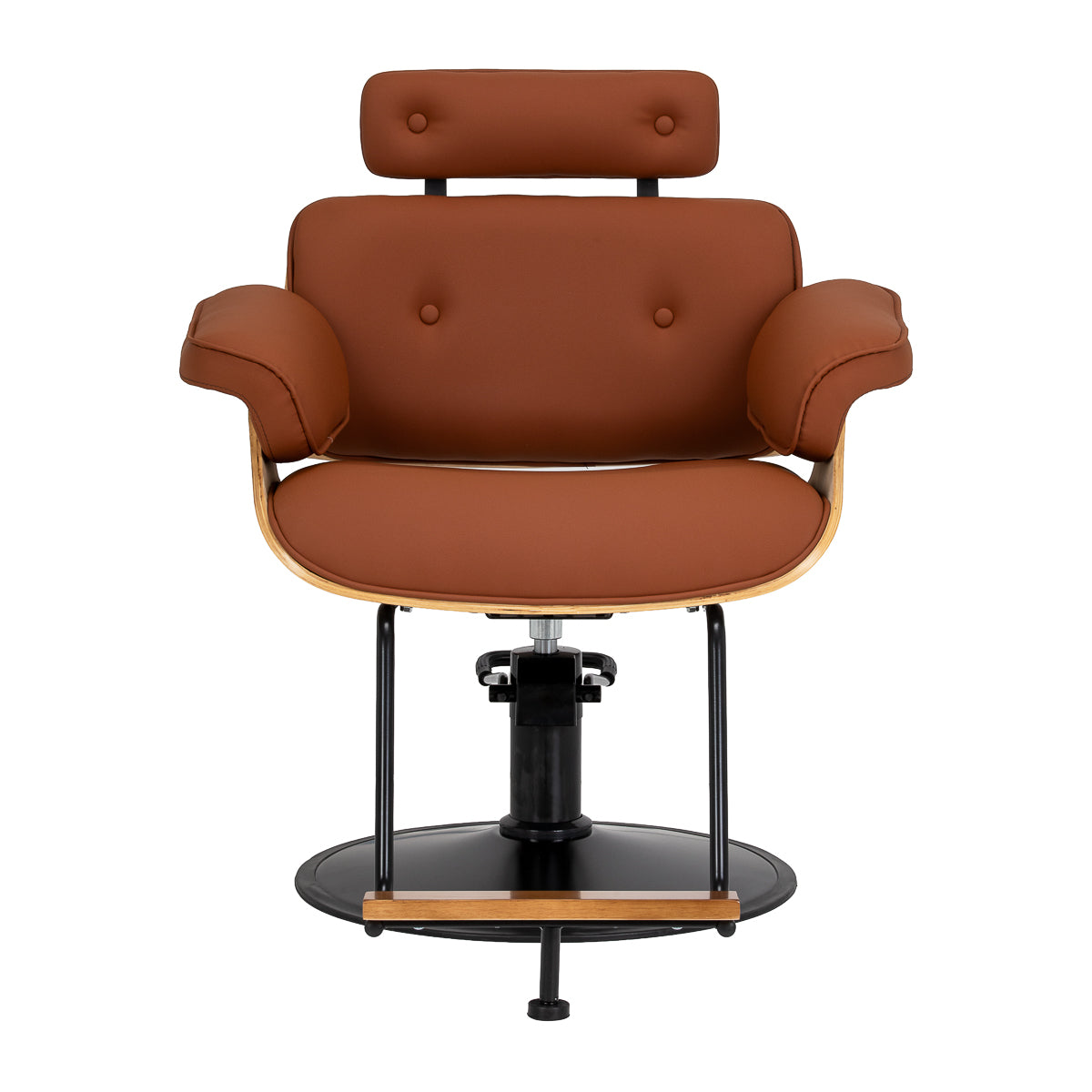Hairdressing chair Gabbiano Florencja in brown with a black base