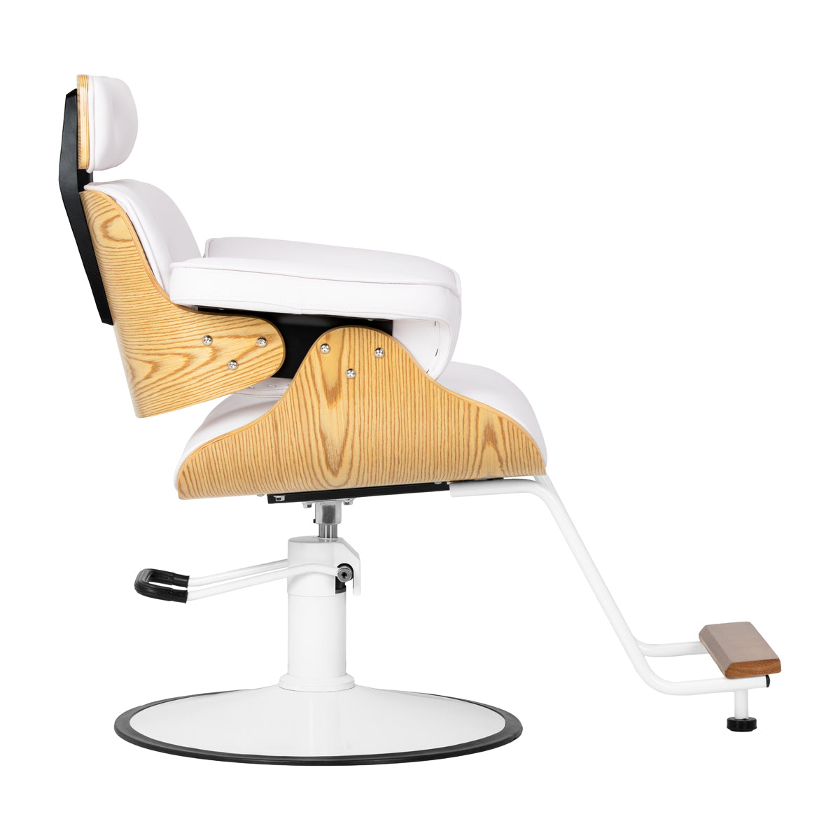 Hairdressing chair Gabbiano Florencja in white with a white base