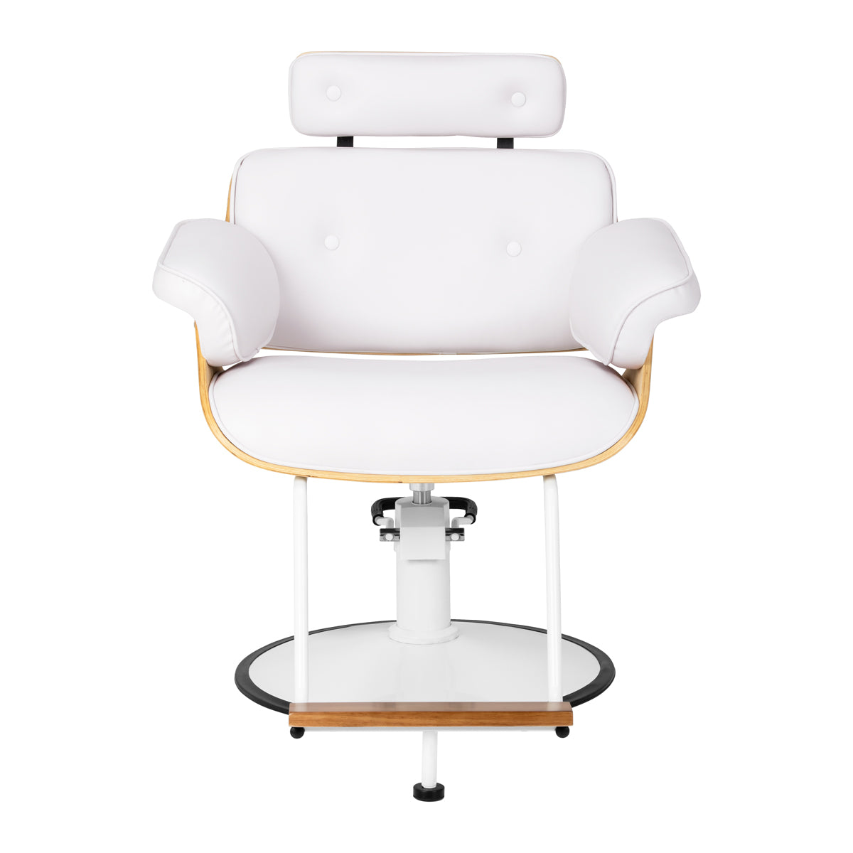 Hairdressing chair Gabbiano Florencja in white with a white base