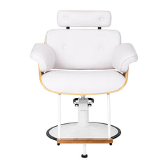 Hairdressing chair Gabbiano Florencja in white with a white base