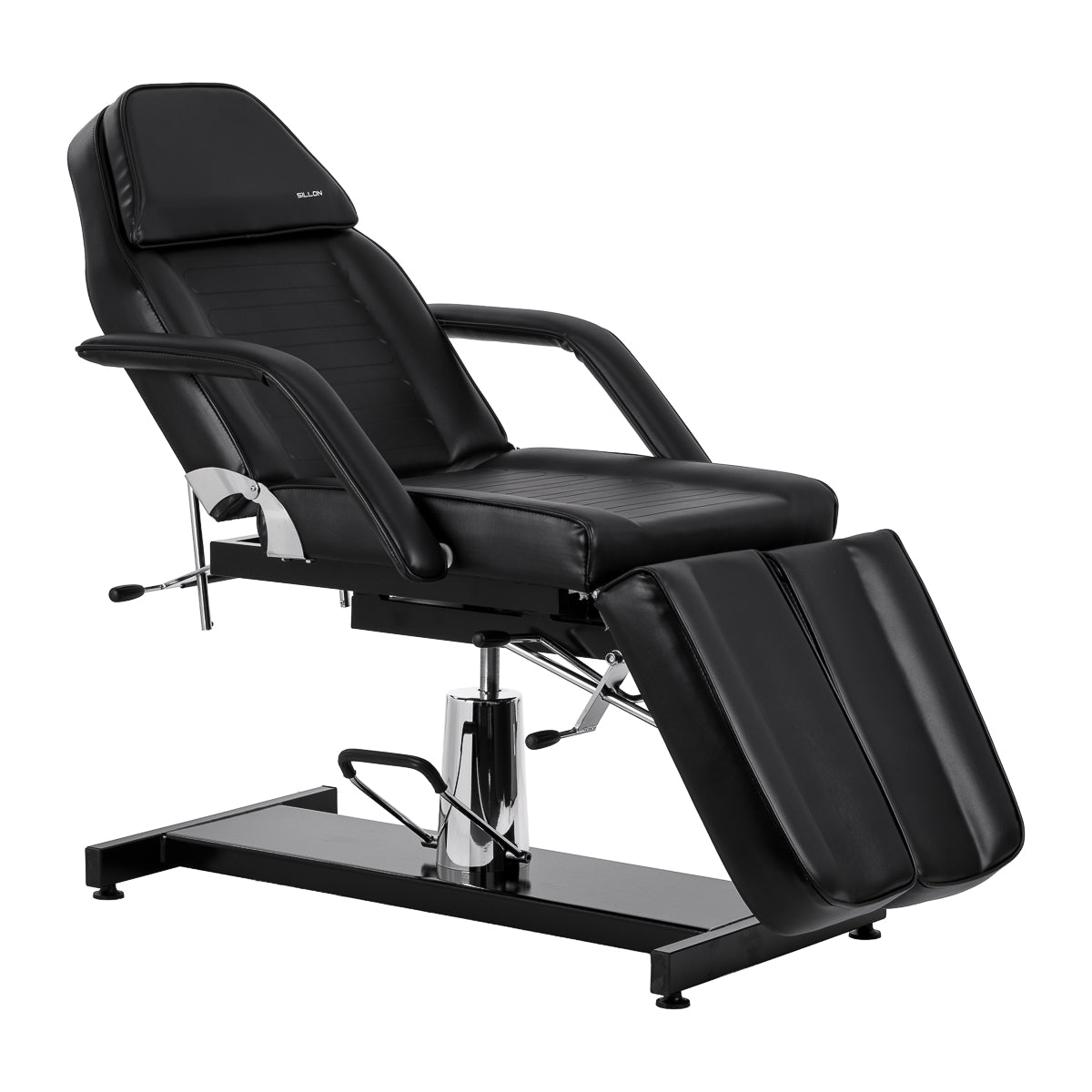 Hydraulic pedicure beauty chair Sillon 210 with rocking function and split footrest black