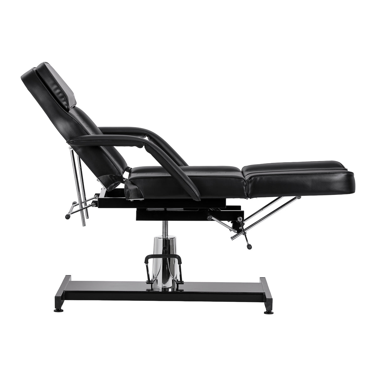 Hydraulic pedicure beauty chair Sillon 210 with rocking function and split footrest black