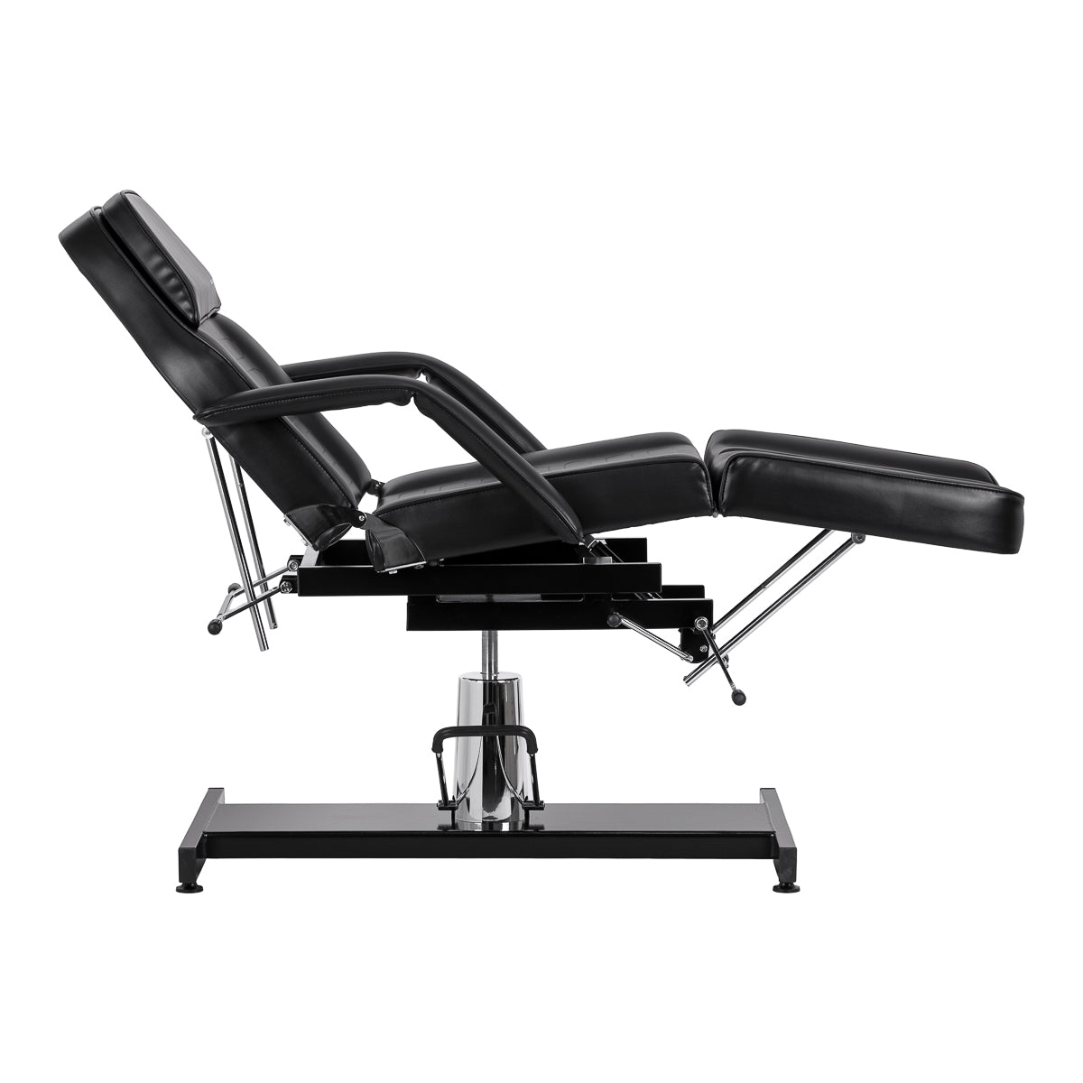 Hydraulic pedicure beauty chair Sillon 210 with rocking function and split footrest black