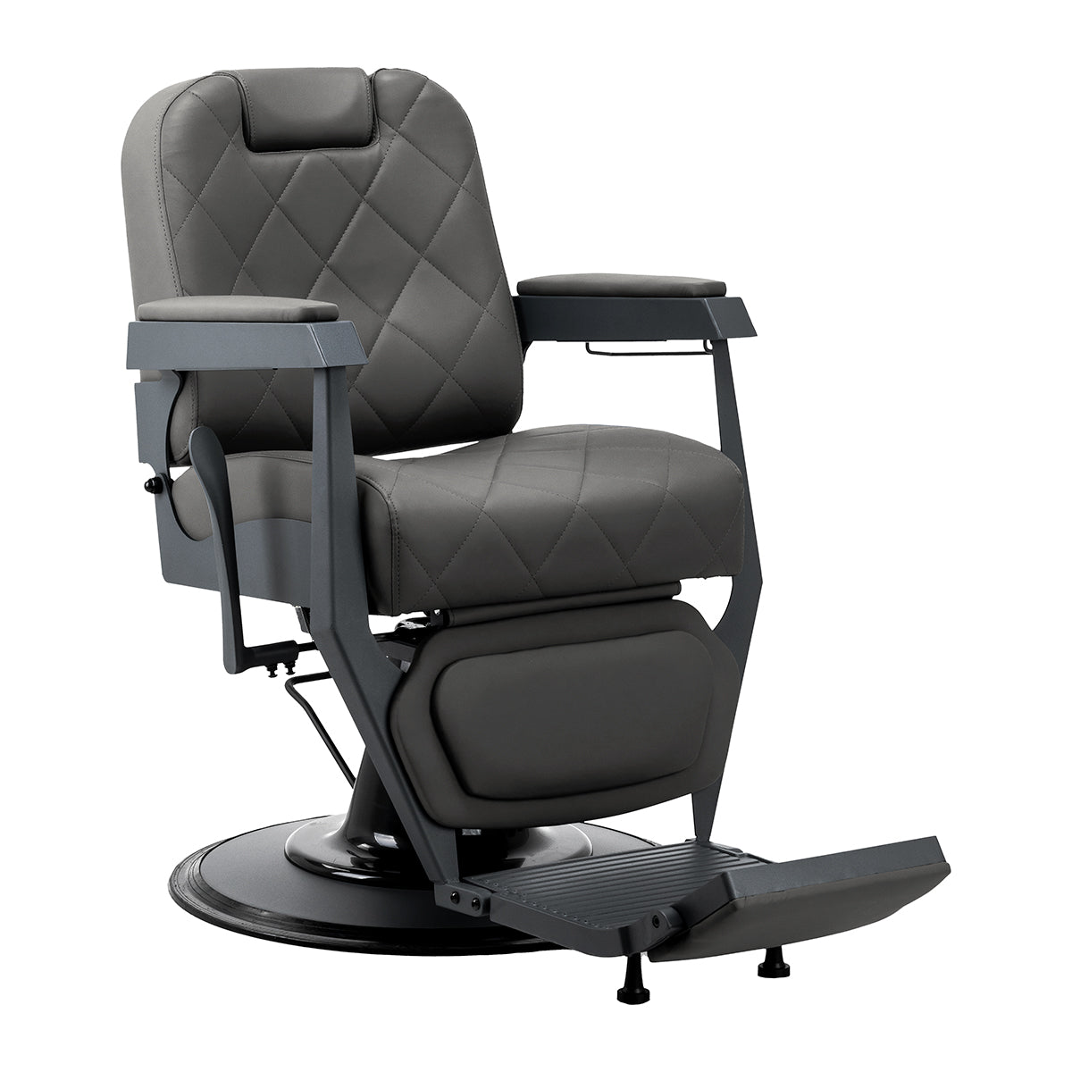 Gabbiano barber chair Bruno grey with a grey base