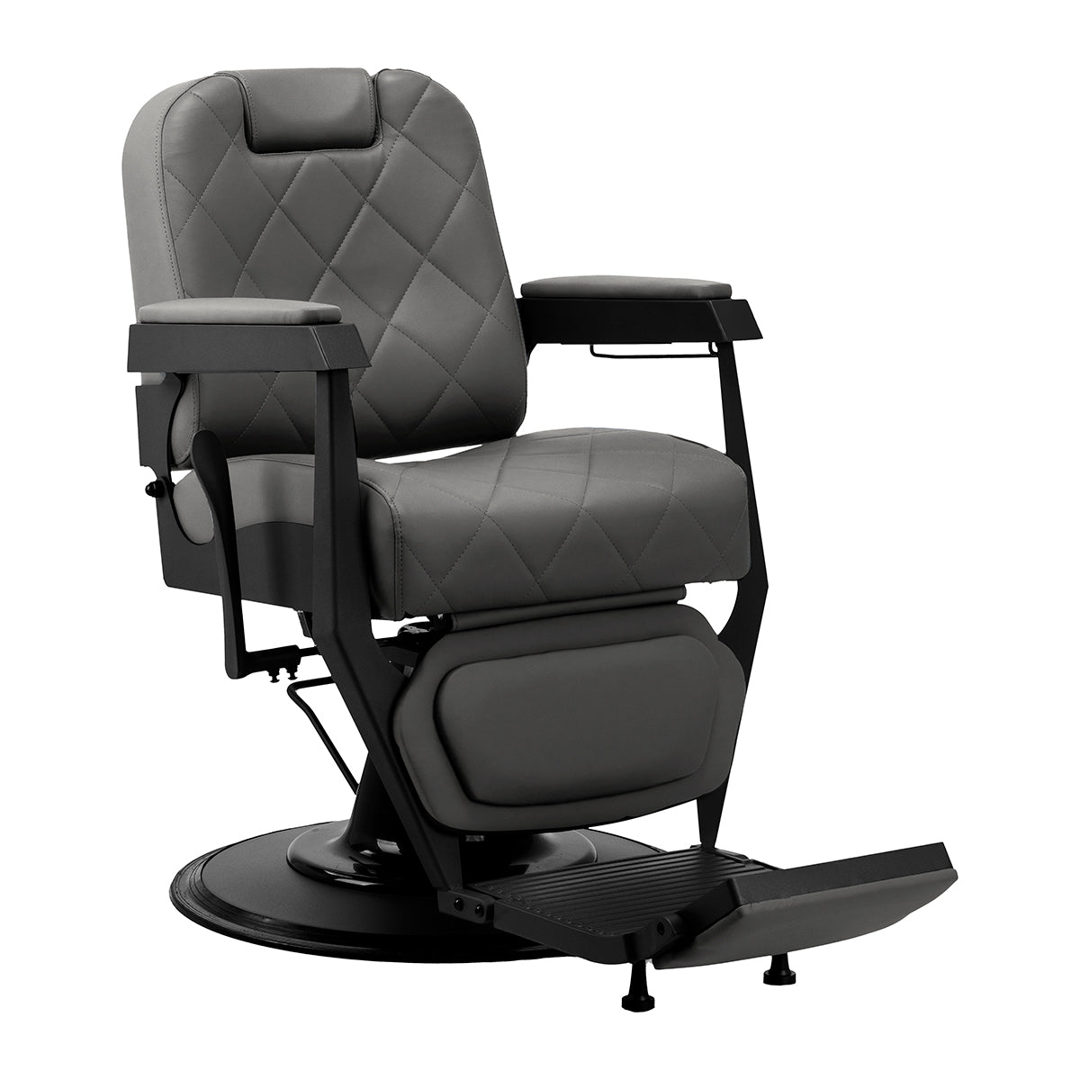 Gabbiano barber chair Bruno grey with a black base