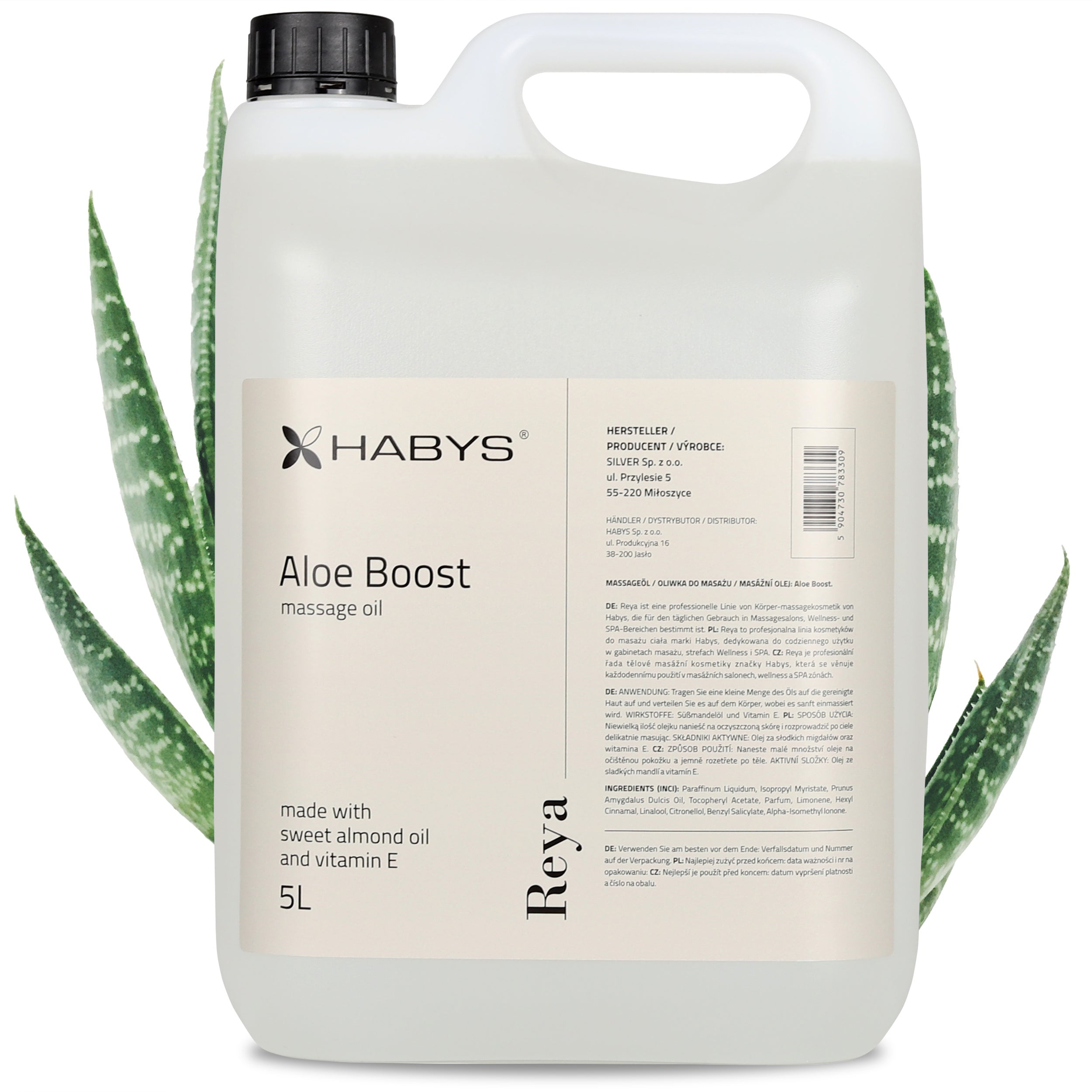 Masažo aliejus „Aloe Boost“ HABYS, 5000 ml