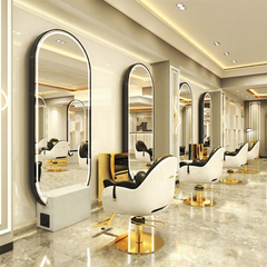 LED veidrodis–konsolė kirpyklai ir barberiui PRO, 200 × 80 cm, juodos spalvos