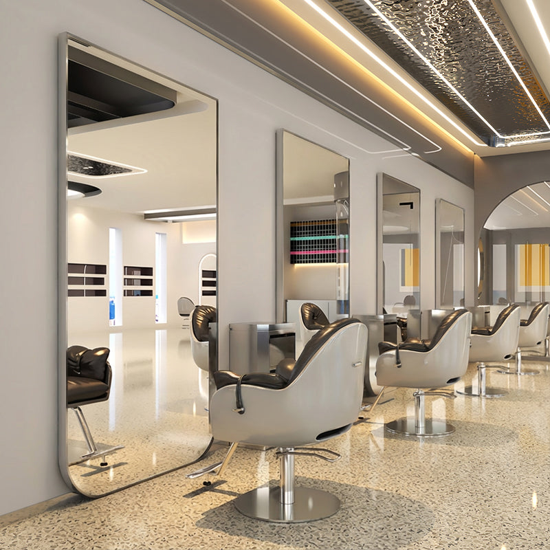 Kirpyklos veidrodis su LED apšvietimu – 150 × 90 cm, sidabrinis