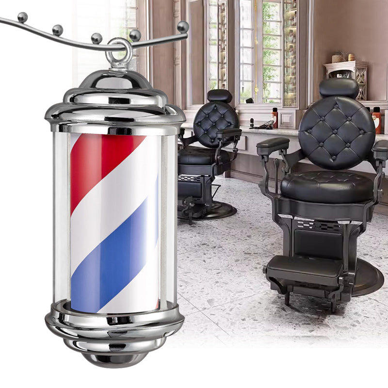Barberio stulpas (Barber Pole) – besisukantis LED šviestuvas 38 cm, sidabrinis