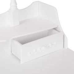 Toaletka biała NINA lustro LED + taboret