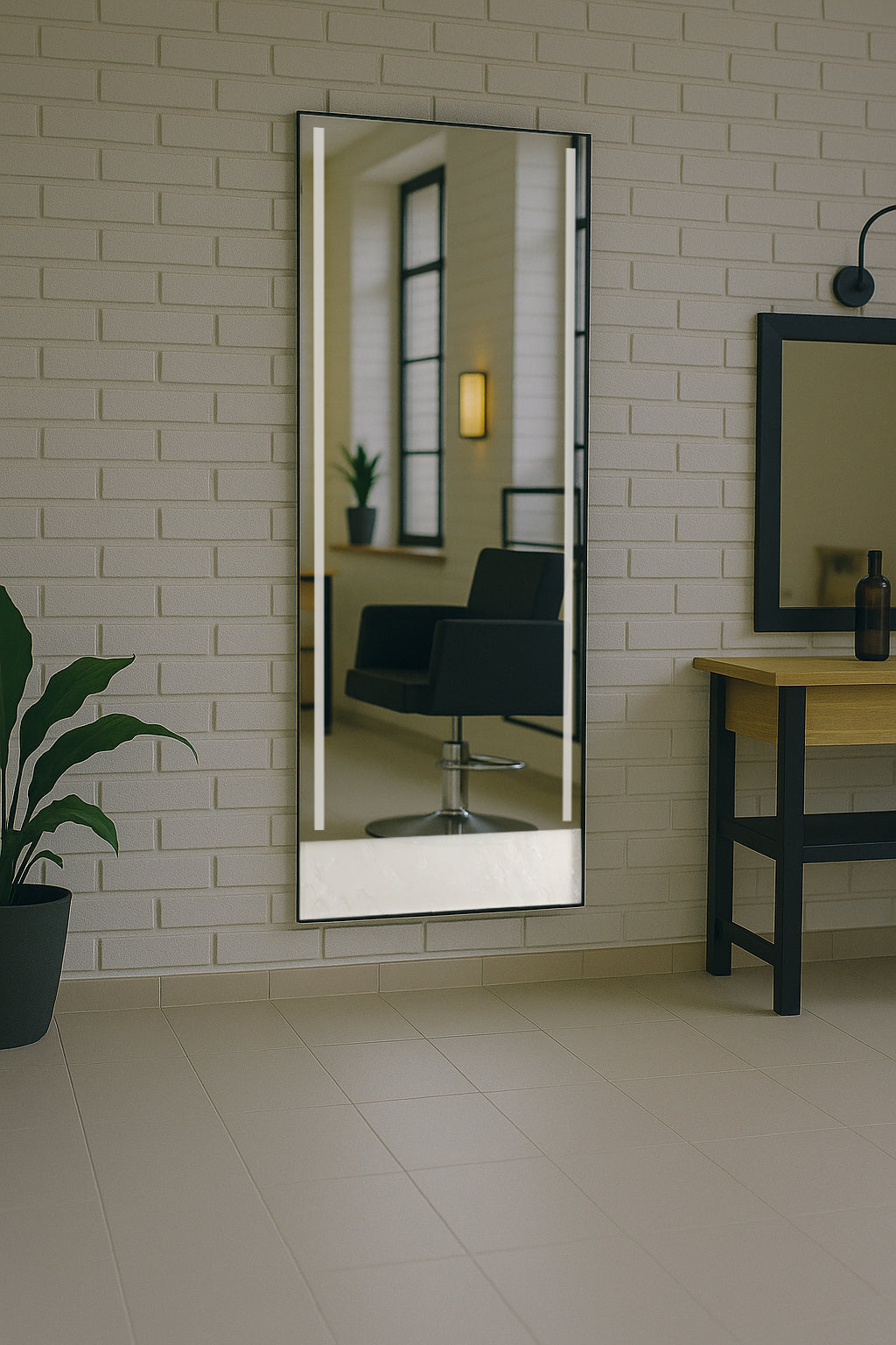 Kirpyklos veidrodis su LED apšvietimu 200×80 PRO acrylic