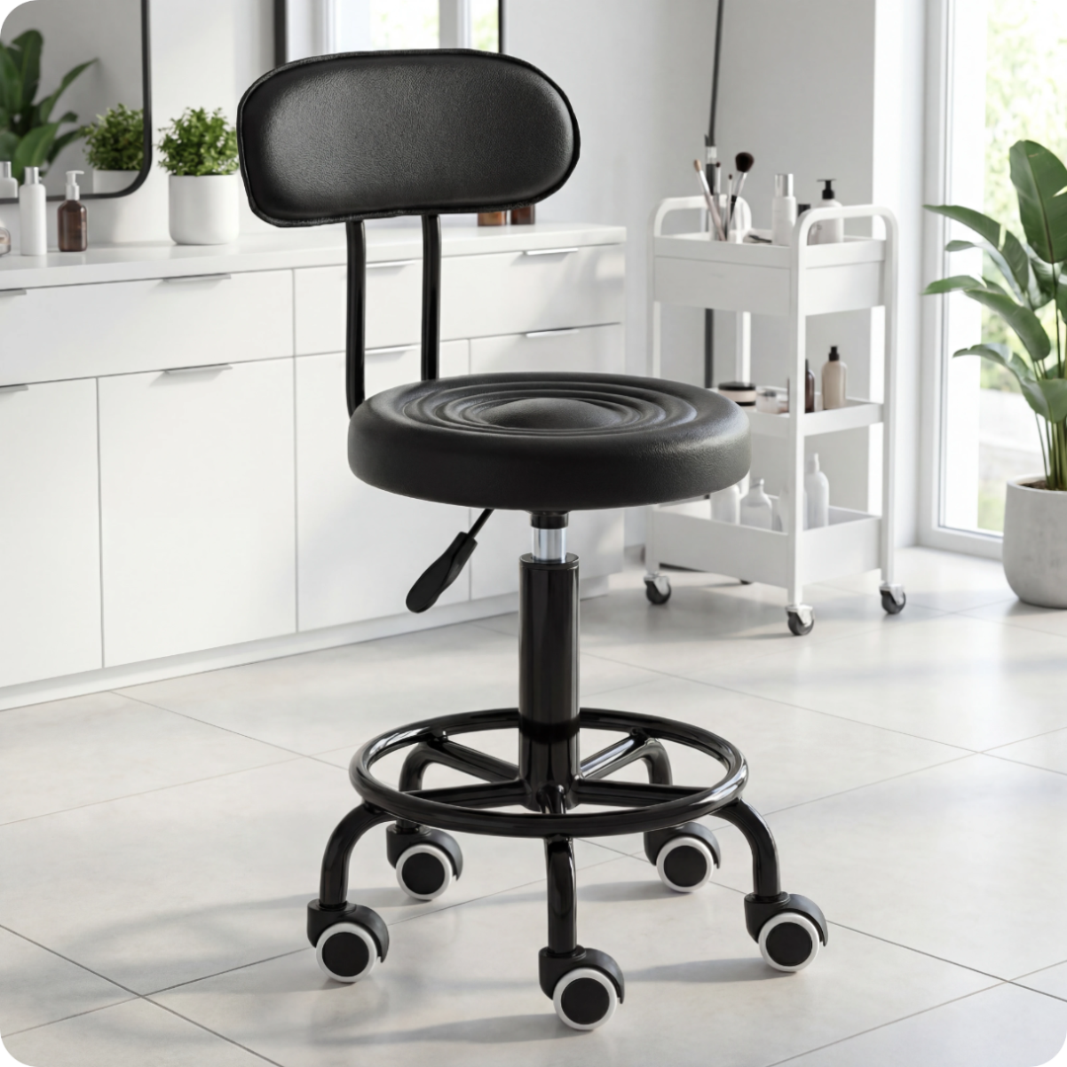 Meistro kėdutė Round PRO – juoda