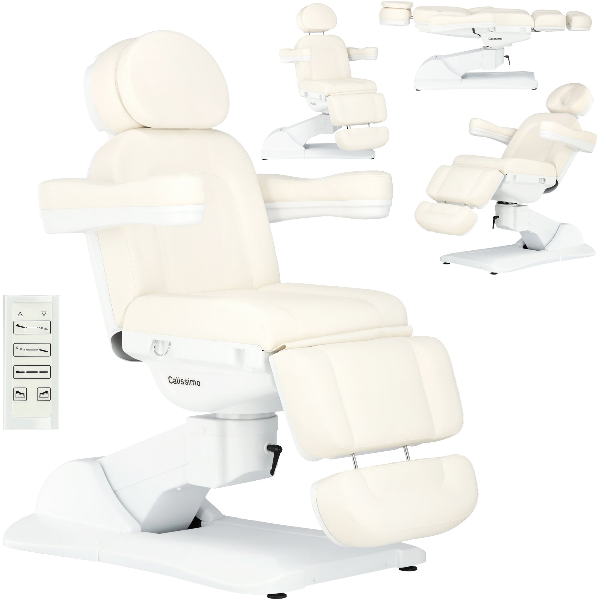 Elektrinis kosmetologinis gultas Aden, 4 motorai, pasisukantis - baltas