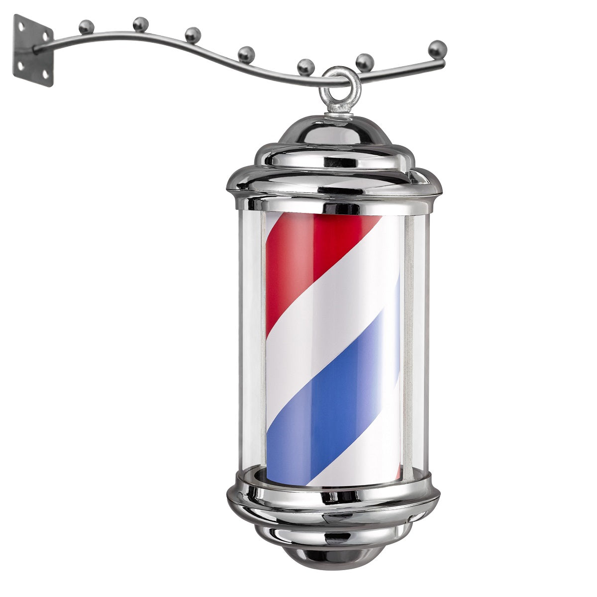 Barberio stulpas (Barber Pole) – besisukantis LED šviestuvas 38 cm, sidabrinis
