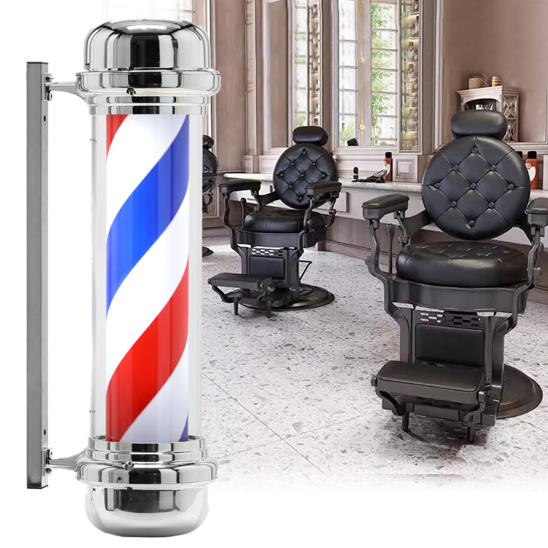 Barberio besisukantis šviestuvas (Barber Pole) LED – 100 cm, sidabrinis