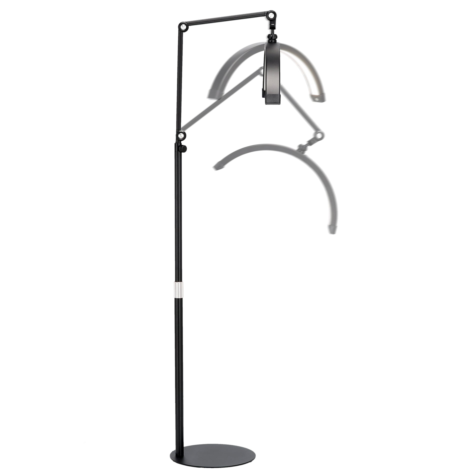 Pusmėnulio formos LED lempa Moon, 50 W, 22" – juoda, bešešėlinė