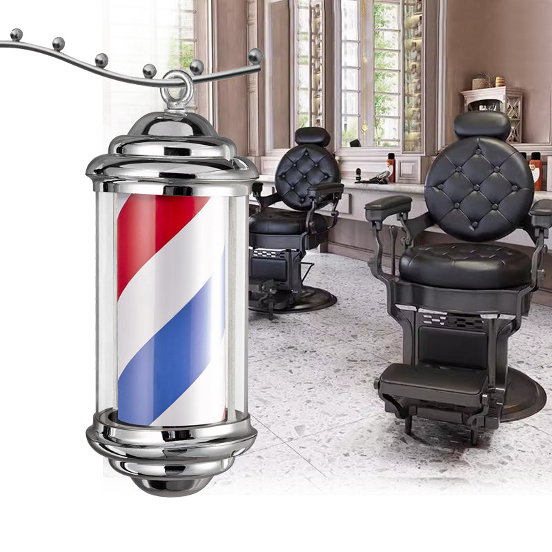 Barberio stulpas (Barber Pole) – besisukantis LED šviestuvas 48 cm, sidabrinis