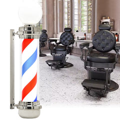 Barberio stulpas (Barber Pole) – besisukantis LED šviestuvas 100 cm, sidabrinis
