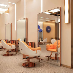 LED veidrodis–konsolė kirpyklai ir barberiui PRO, 200 × 80 cm, auksinės spalvos