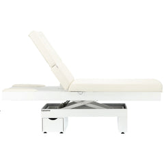 Elektrinis masažo stalas / kosmetologinis gultas su šildymu ir LED apšvietimu F245 – baltas