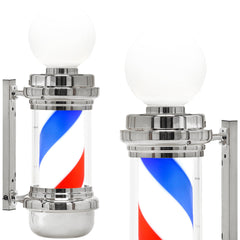 Barberio stulpas (Barber Pole) – besisukantis LED šviestuvas 68 cm, sidabrinis