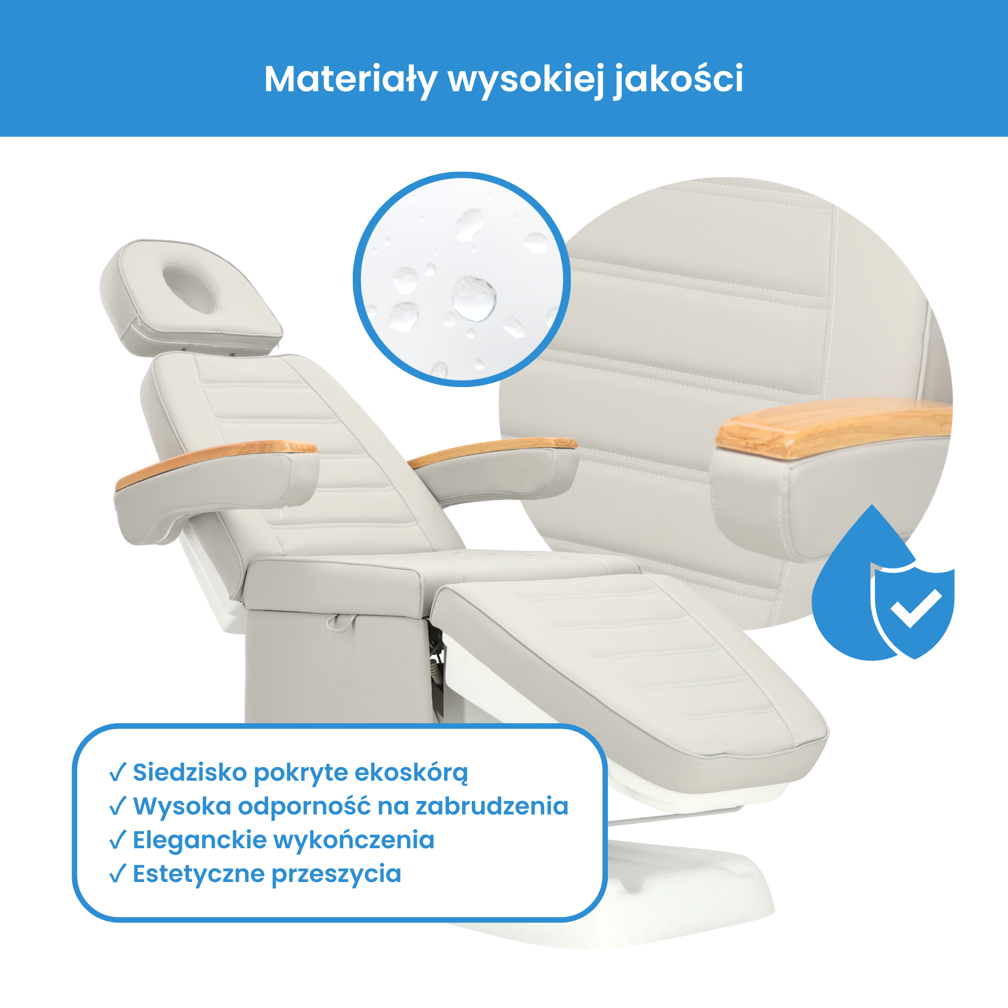 Kosmetologinis gultas EN-273, 3 el. motorai - pilkos spalvos