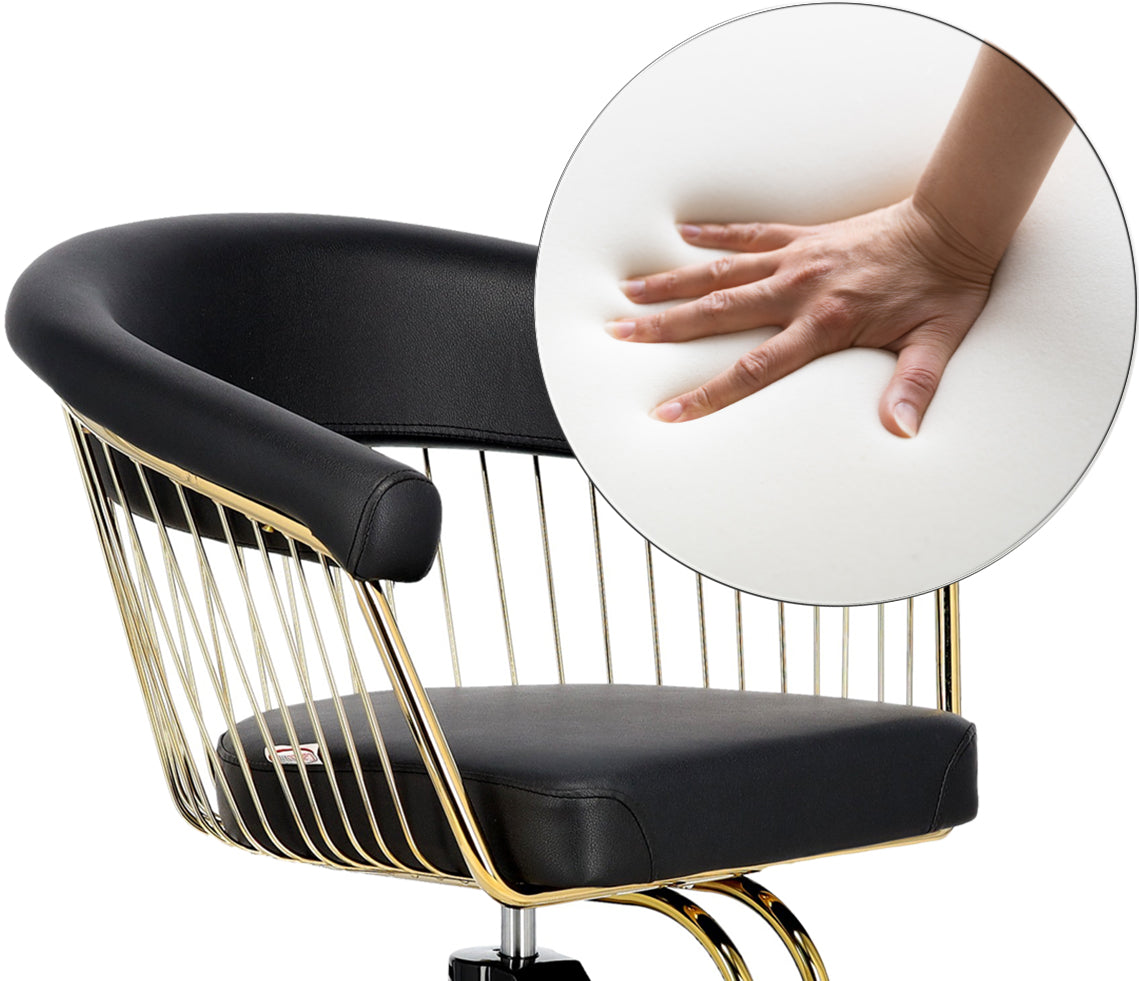 Kirpyklos kėdė Zoe GOLD, juoda su aukso sp. apdaila