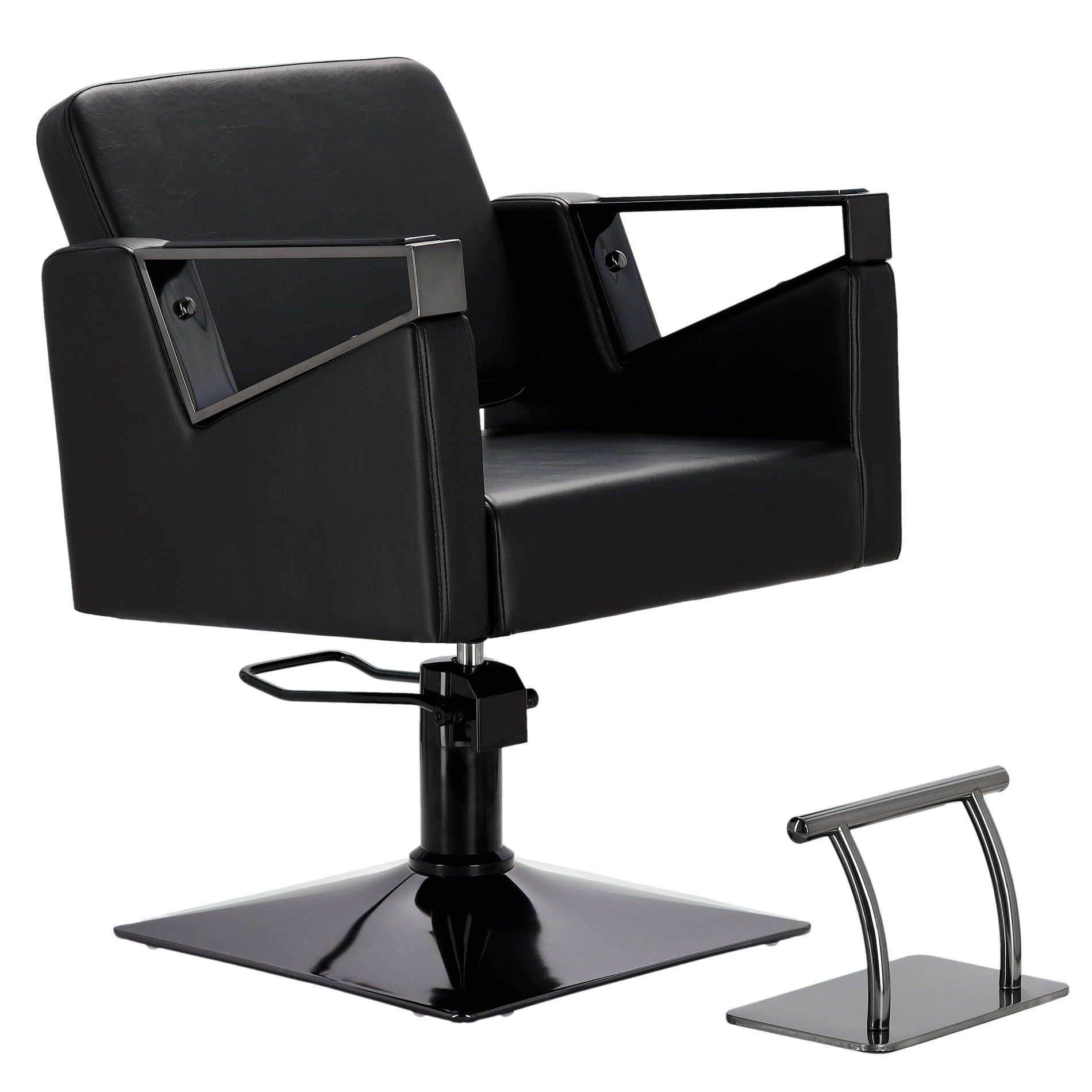Kirpyklos kėdė Toma BLACK, su pakoju - juoda