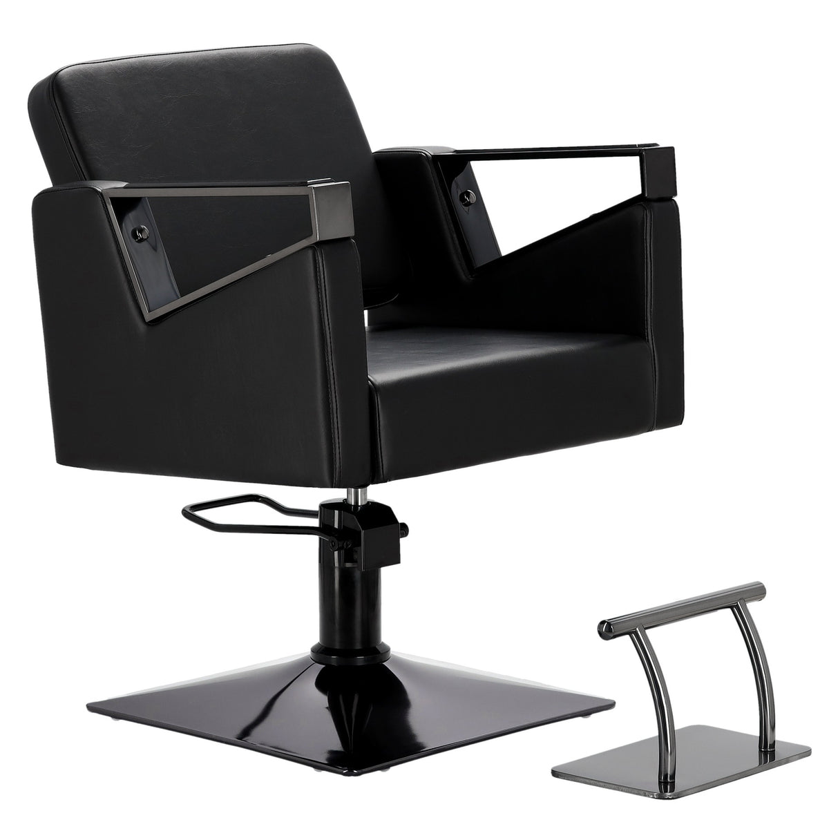 Kirpyklos kėdė Toma BLACK, su pakoju - juoda