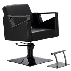 Kirpyklos kėdė Toma BLACK, su pakoju - juoda