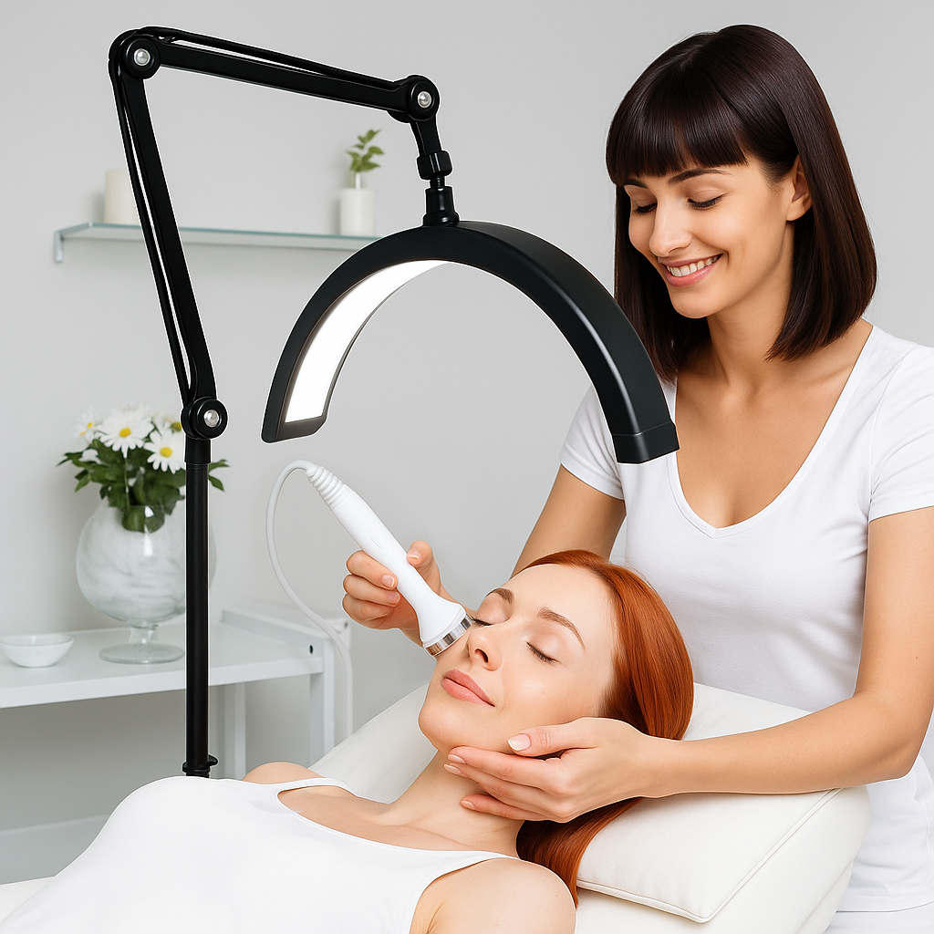 Kosmetologinė LED lempa Moon, 36 W, balta, su prisukamu stovu