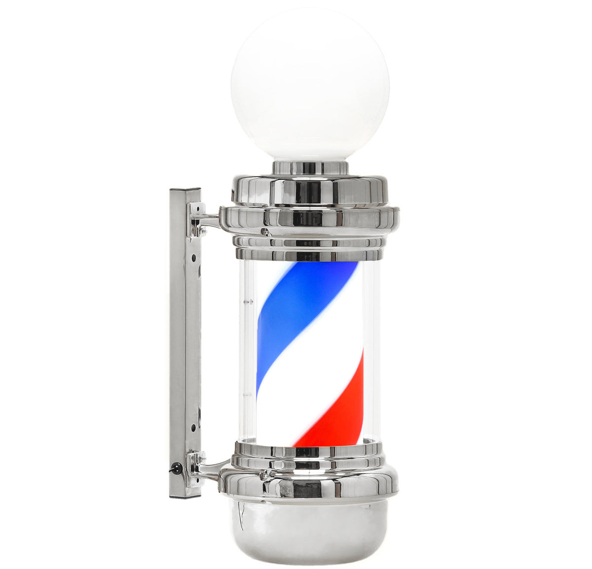 Barberio stulpas (Barber Pole) – besisukantis LED šviestuvas 68 cm, sidabrinis