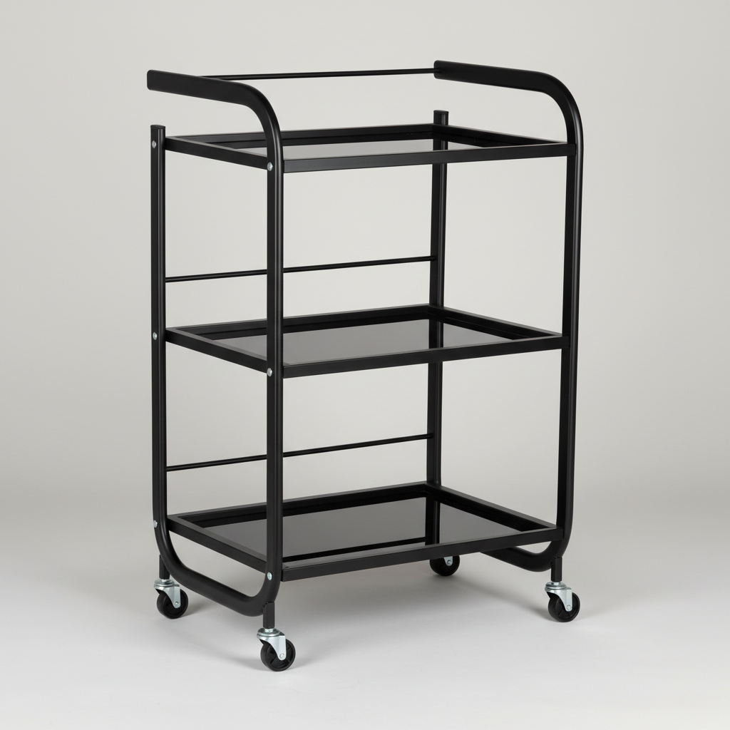 Kosmetologinis staliukas vežimėlis 101B, juodas