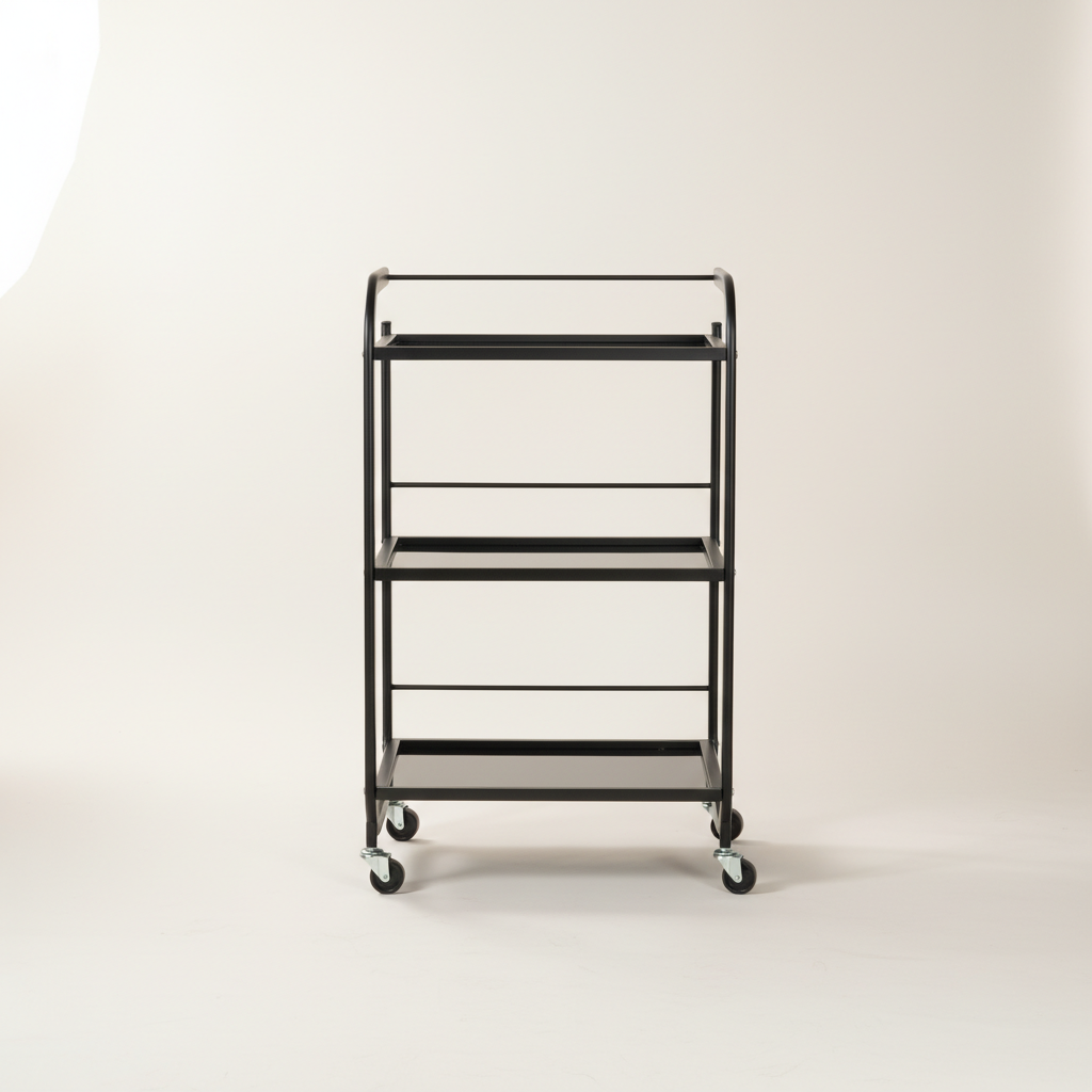 Kosmetologinis staliukas vežimėlis 101B, juodas