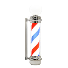 Barberio stulpas (Barber Pole) – besisukantis LED šviestuvas 100 cm, sidabrinis