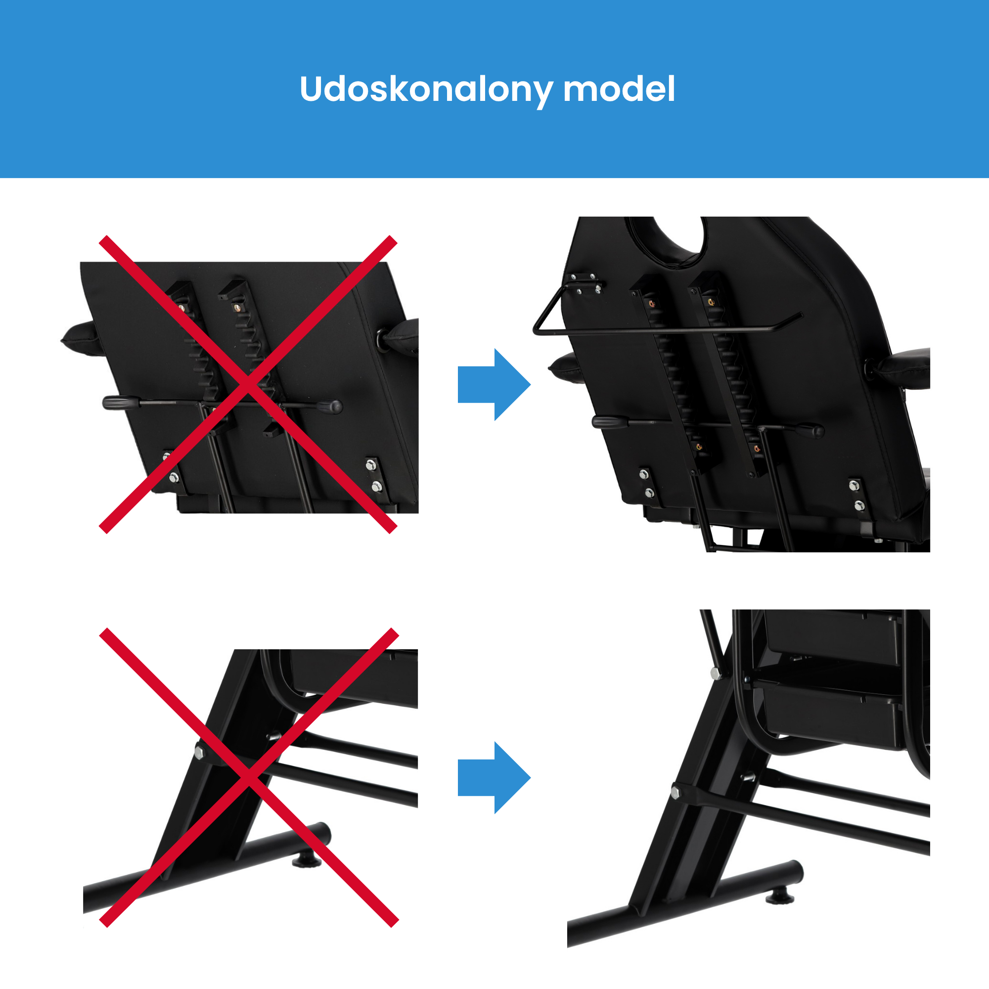 Mechaninis kosmetologinis gultas su kuvetėmis – Verano, 72 cm, juodas