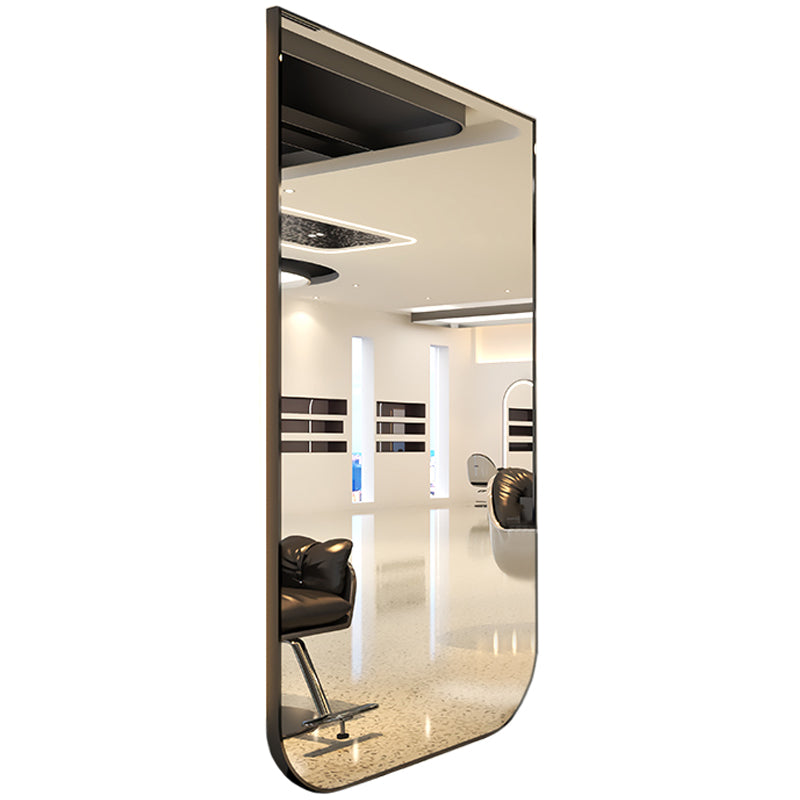 Kirpyklos veidrodis su LED apšvietimu – 150x90 cm, juodas