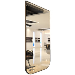 Kirpyklos veidrodis su LED apšvietimu – 150x90 cm, juodas