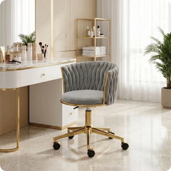 Meistro kėdė Velvet Gold su atlošu – pilka