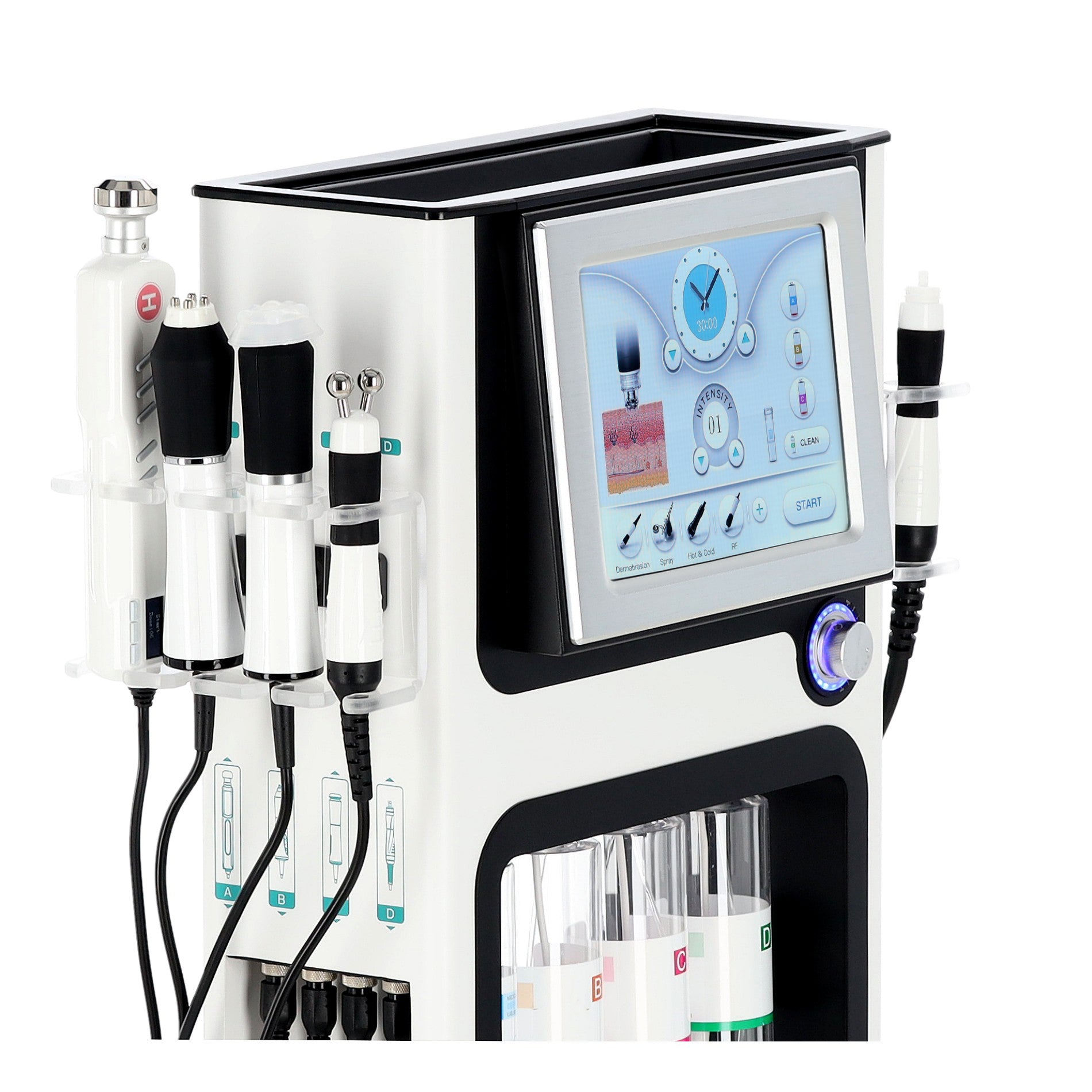 Hydrodermabrazijos aparatas 7in1 su vandenilio valymu, deguonies infuzija, RF ir CO2 Oxy