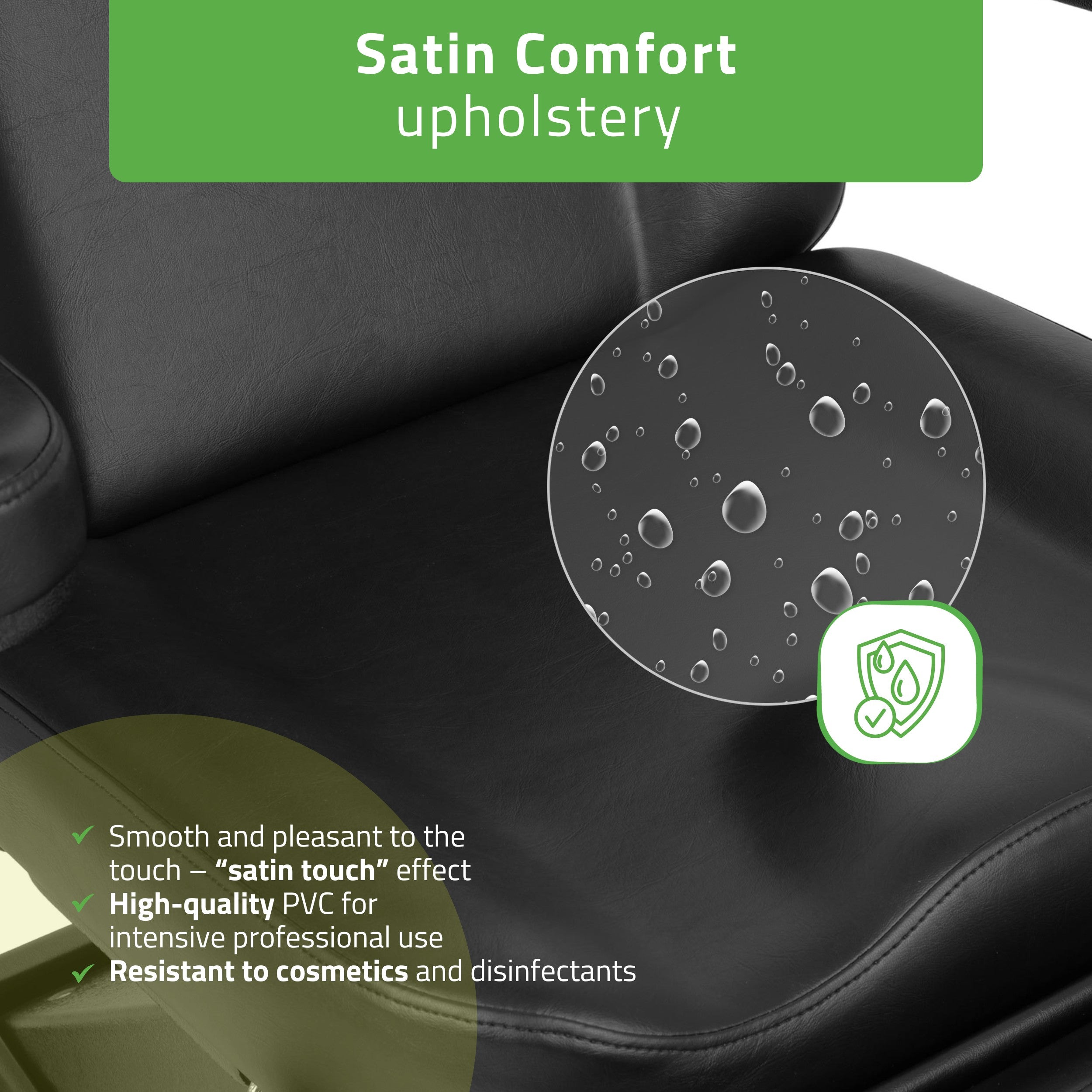 Cosmetic treatment chair, electric Elara PRO 6P, black
