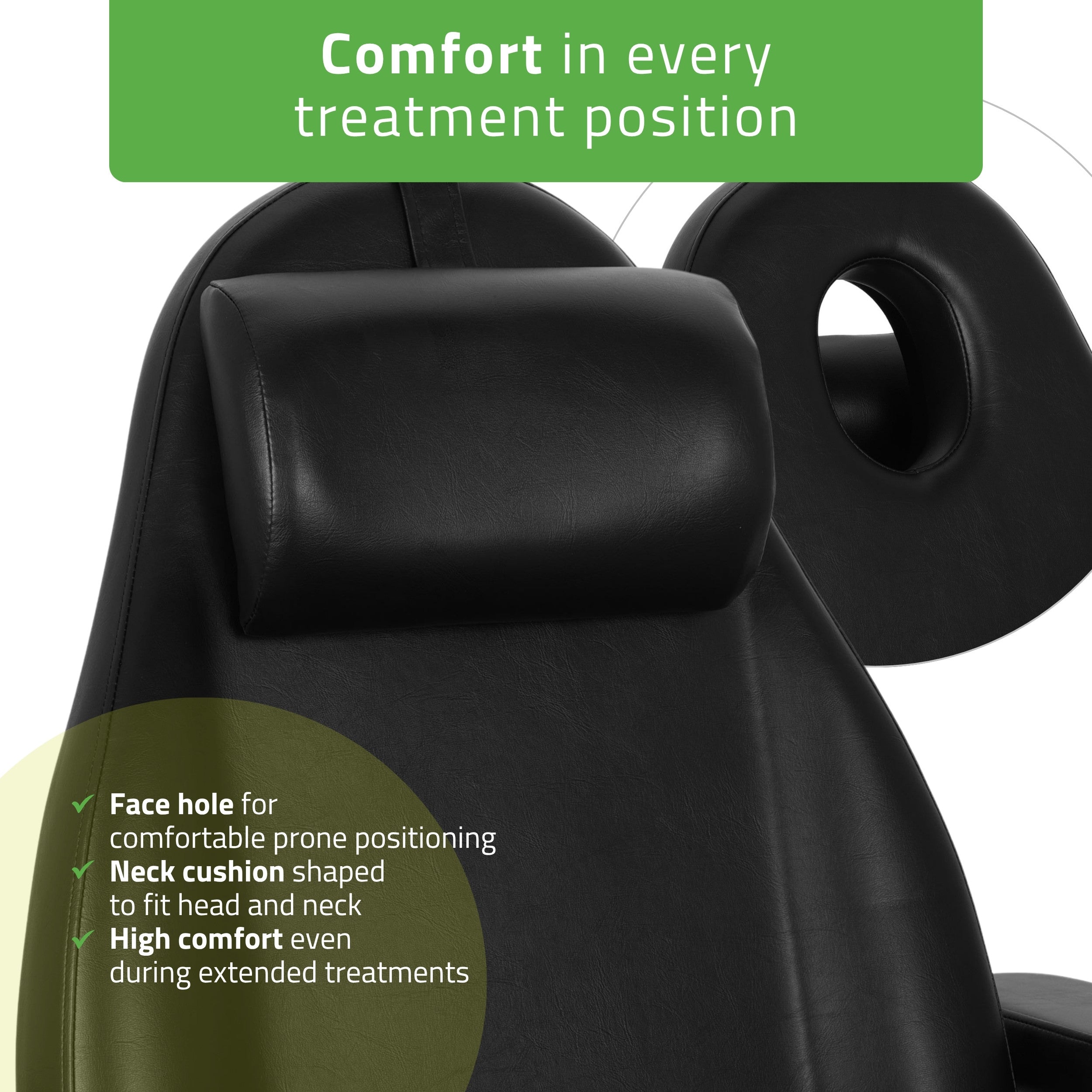 Cosmetic treatment chair, electric Elara PRO 6P, black
