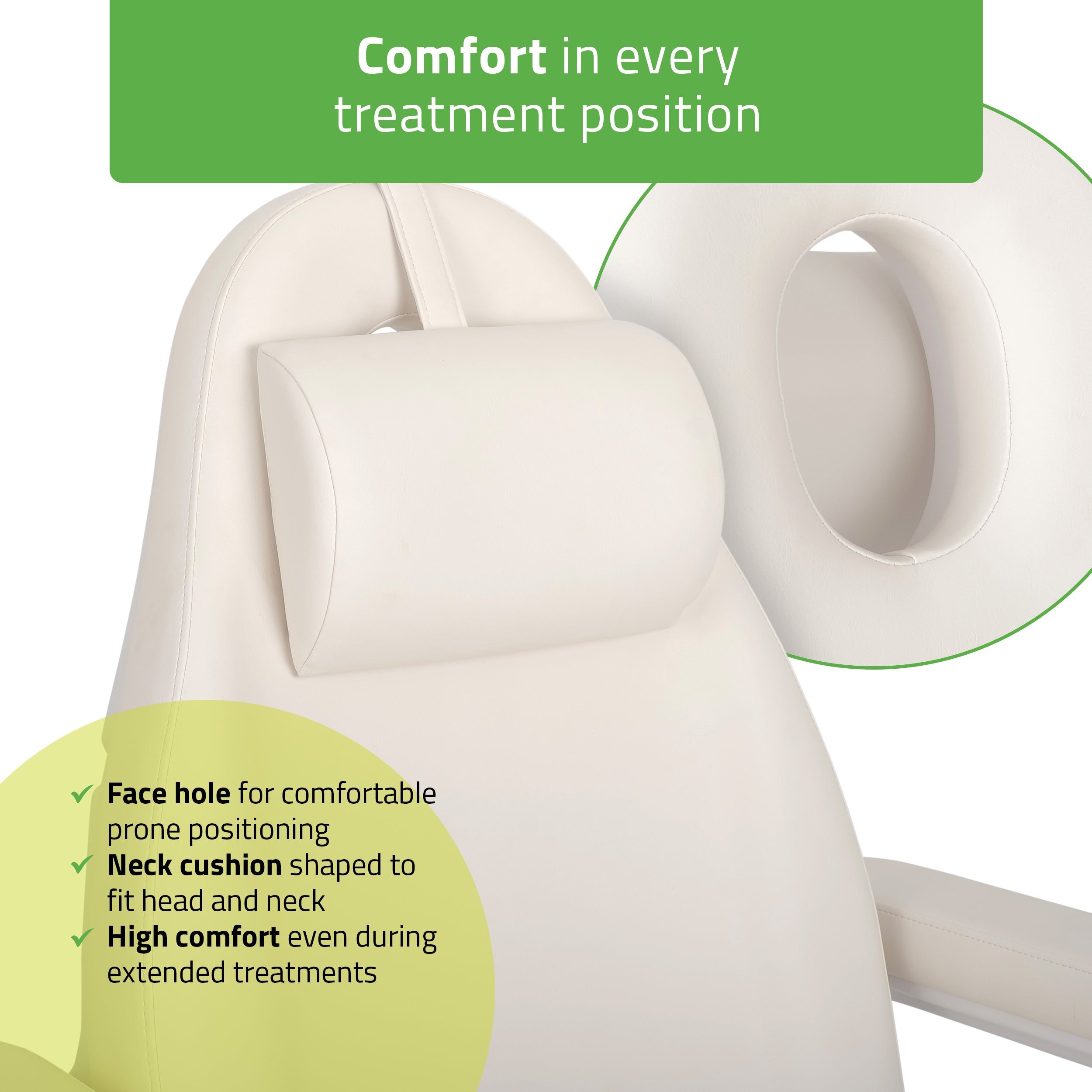 Cosmetic treatment chair, electric Elara PRO 6P, white