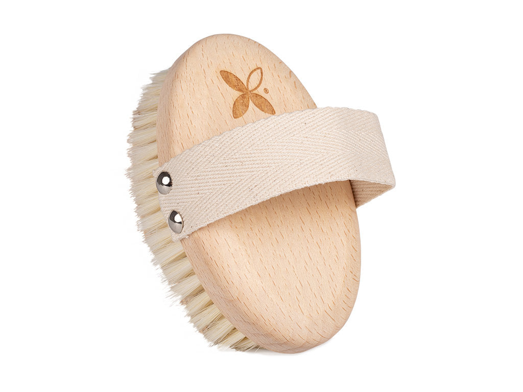 Dry massage brush - 100% bleached bristles, HABYS