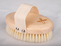 Dry massage brush - 100% bleached bristles, HABYS