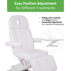 Tavia elektrinis kosmetologinis krėslas Satin Comfort K701, baltas