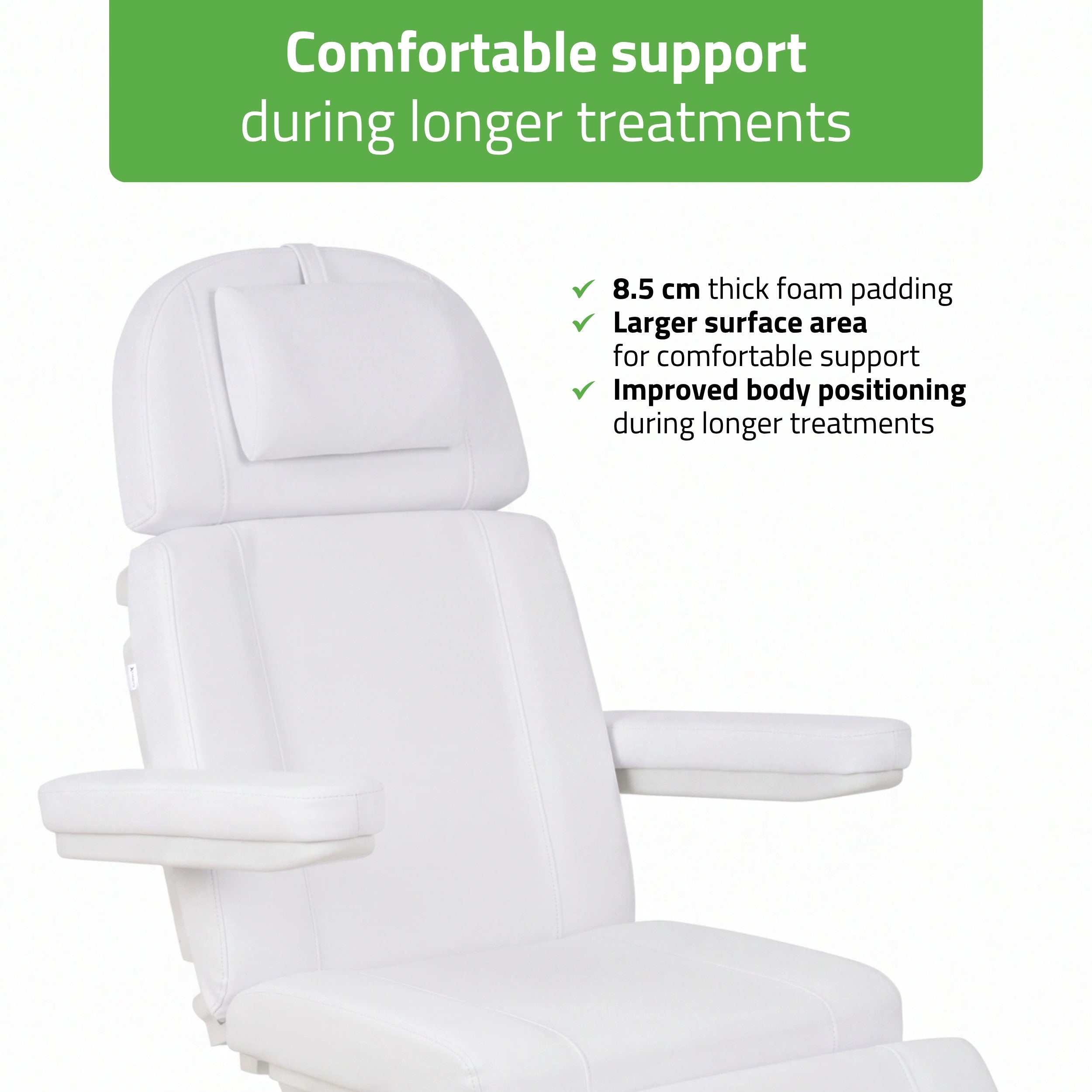 Tavia elektrinis kosmetologinis krėslas Satin Comfort K701, baltas