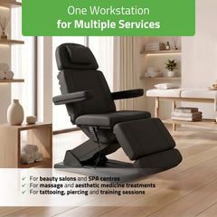 Tavia elektrinis kosmetologinis krėslas Satin Comfort K715, juodas