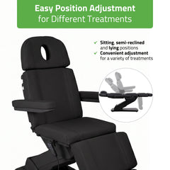Tavia elektrinis kosmetologinis krėslas Satin Comfort K715, juodas